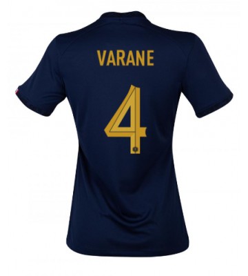 Frankrig Raphael Varane #4 Replika Hjemmebanetrøje Dame VM 2022 Kortærmet